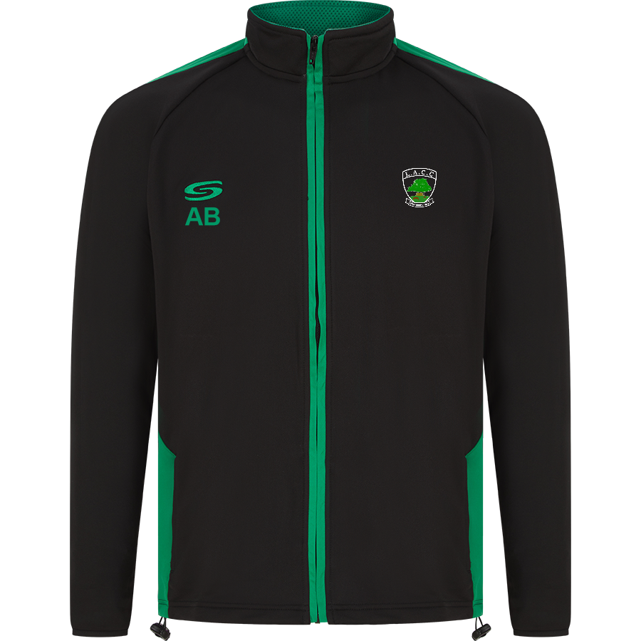 LYNDHURST & ASHURST CRICKET CLUB - SS Core Tracksuit Top - Black/Green ...