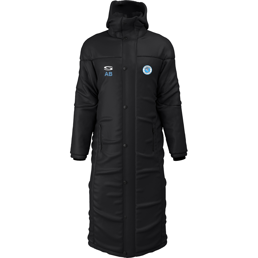 GX Tornadoes Netball Club - Coaches - SS Bench Coat - Black | Serious Sport