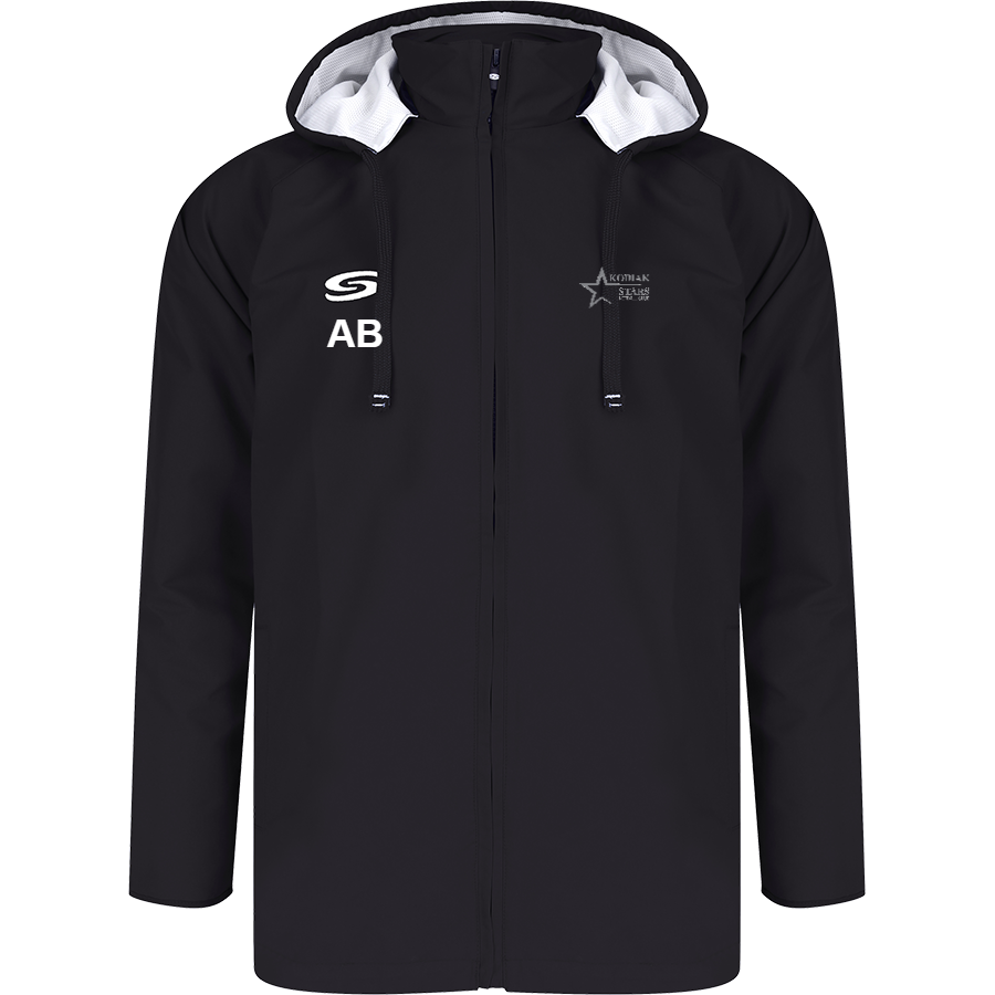 Kodiak Netball Club - SS Core Rain Jacket - Black/White | Serious Sport